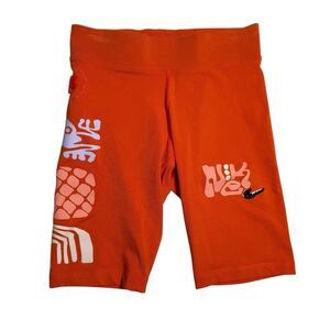 Nike Project UPhoria Womens Bike Shorts Size S Orange Frog Athleisure Abstract
